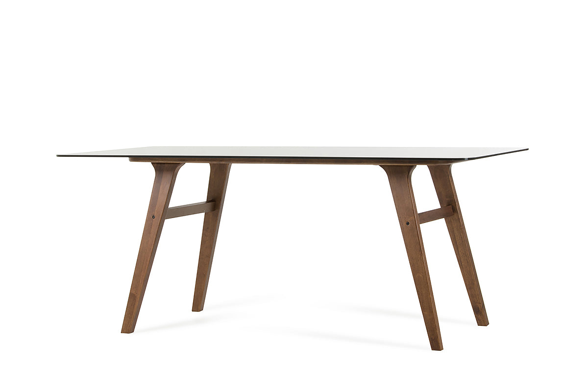 Sleek Smoke Tempered Glass Dining Table- 283834