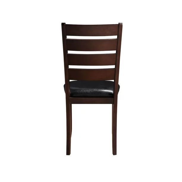 Set Of Two Espresso Upholstered Ladder Back Side Chairs- 286540