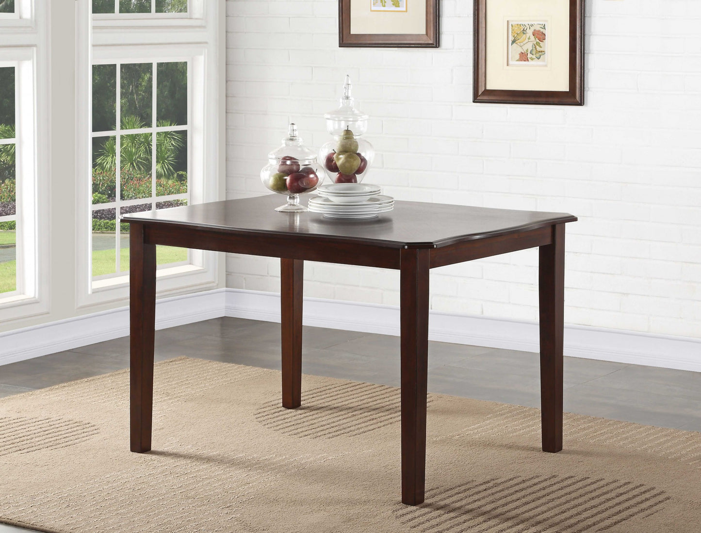 5Pc Black Leatherette And Espresso Dining Set- 318940