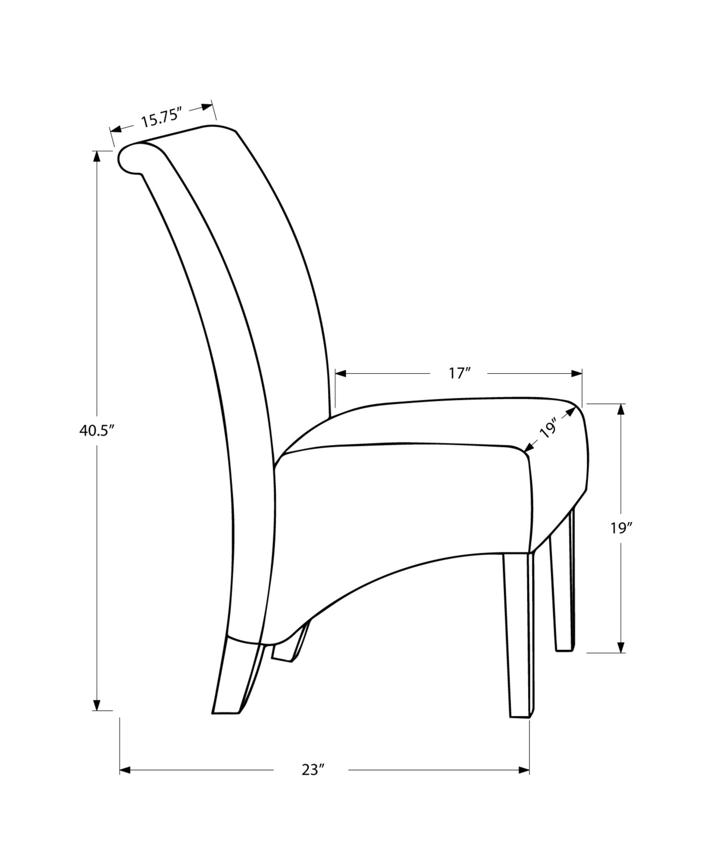 Set Of Two Beige Upholstered Solid Back Dining Chairs- 332660