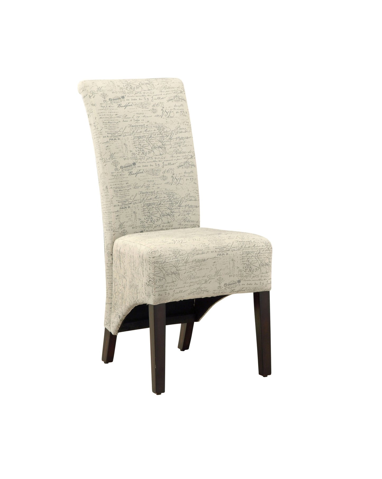 Set Of Two Beige Upholstered Solid Back Dining Chairs- 332660