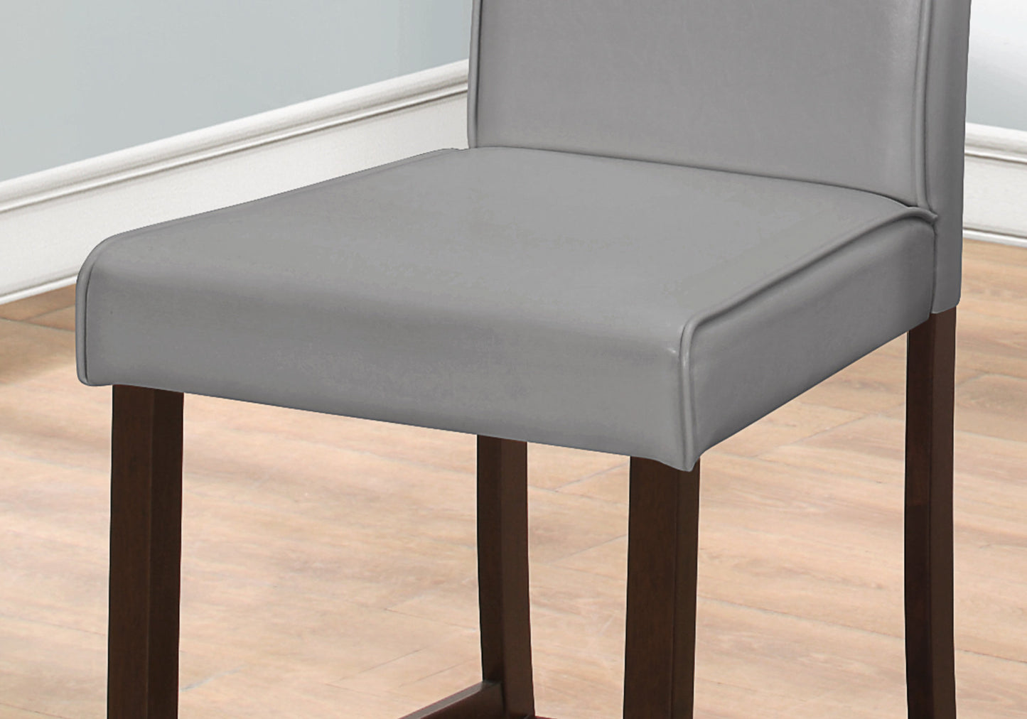 Brown Leather Look Counter Height 2Pcs Dining Chair-332664