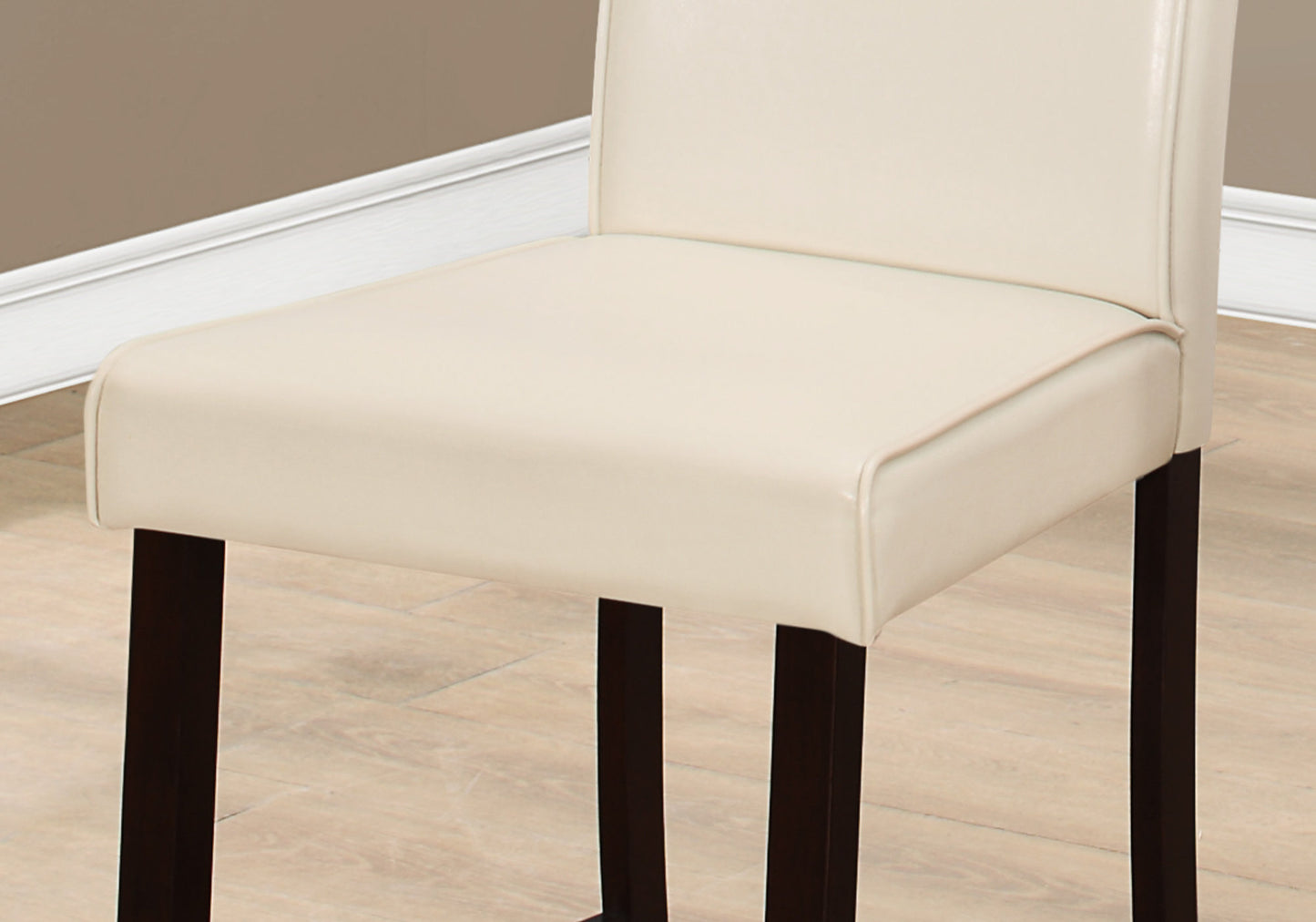 Brown Leather Look Counter Height 2Pcs Dining Chair-332664