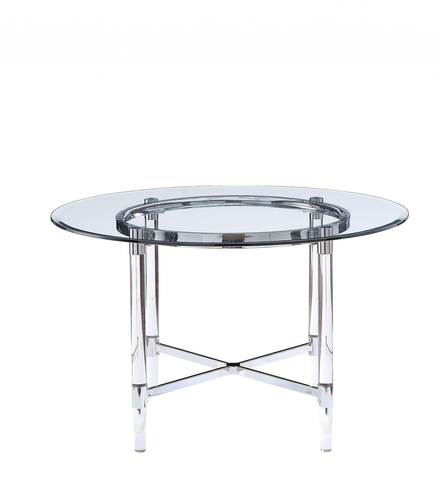 48" Striking Round Glass And Acrylic Dining Table- 347342