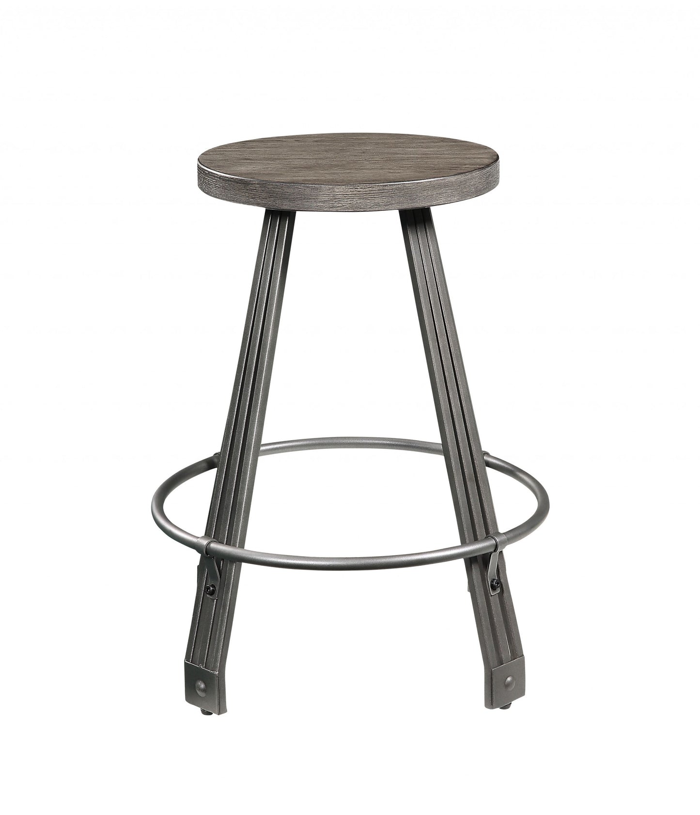 Gray Oak Gunmetal Metal Wood 5Pc Pk Counter Height Set-347348