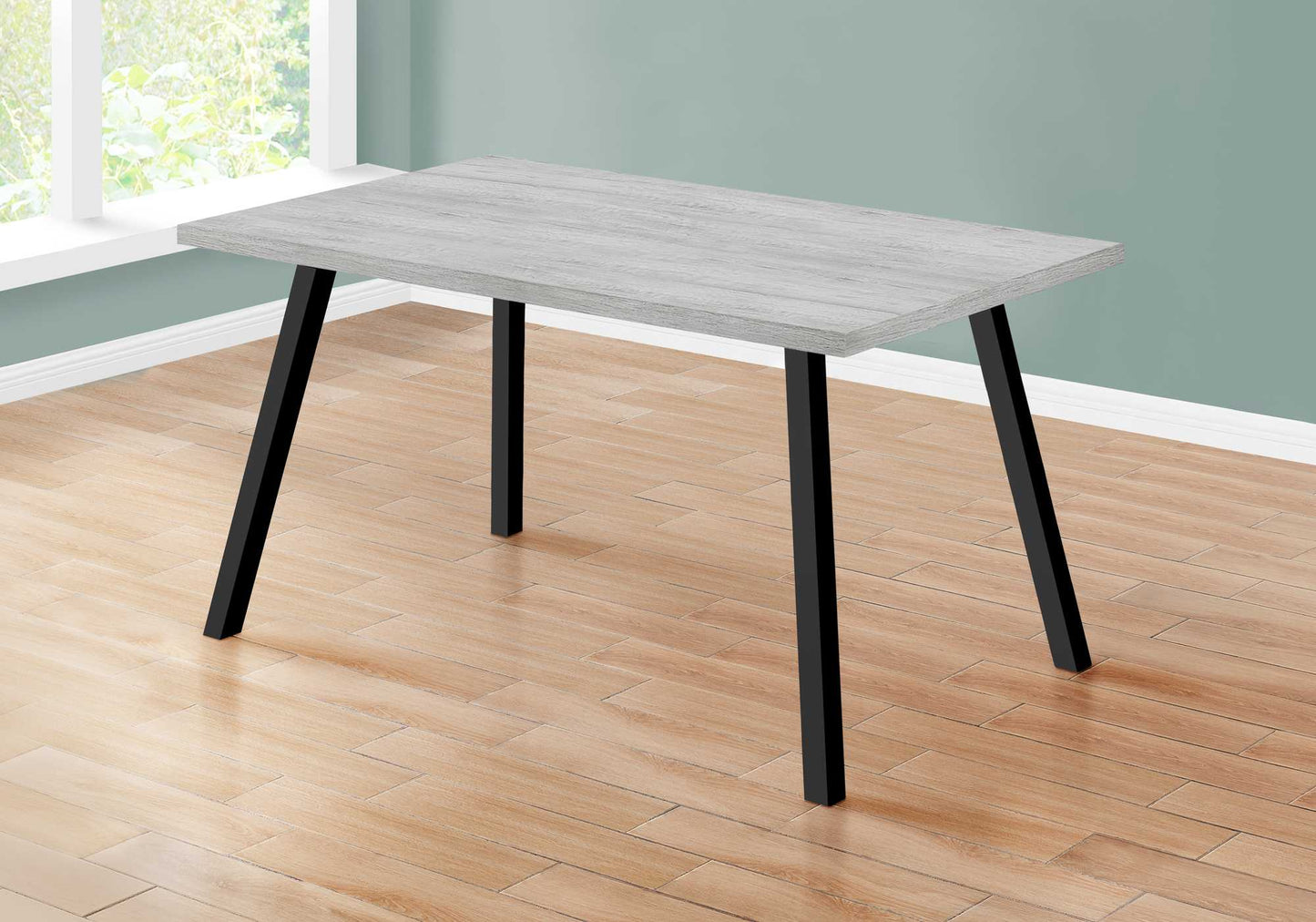 Grey Black Metal Dining Table