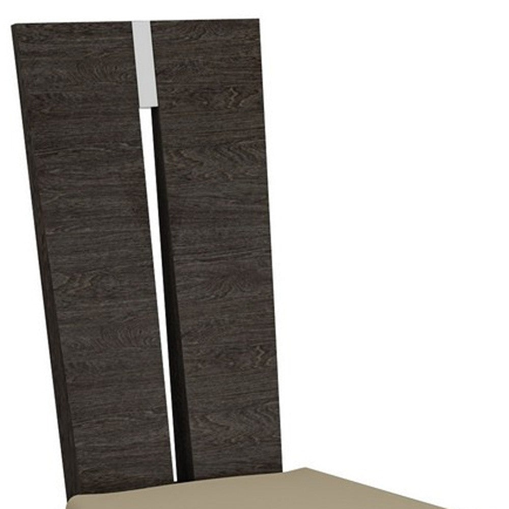 Set Of 2 Gray Alder Ladder Back Dining Chairs- 366217