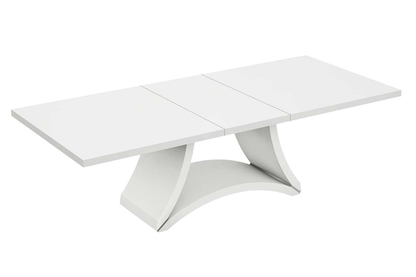 Set Of Two Contemporary Sleek High Gloss White Dining Chairs-366265