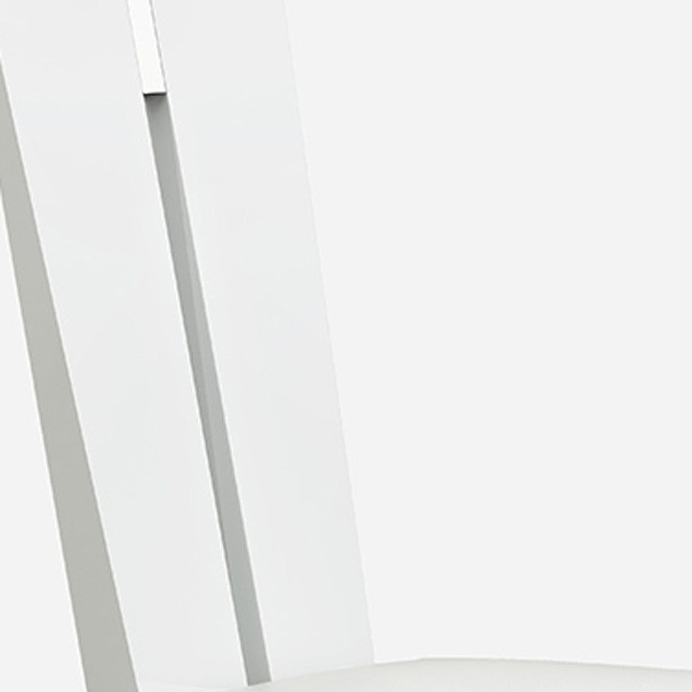 Set Of Two Contemporary Sleek High Gloss White Dining Chairs-366265