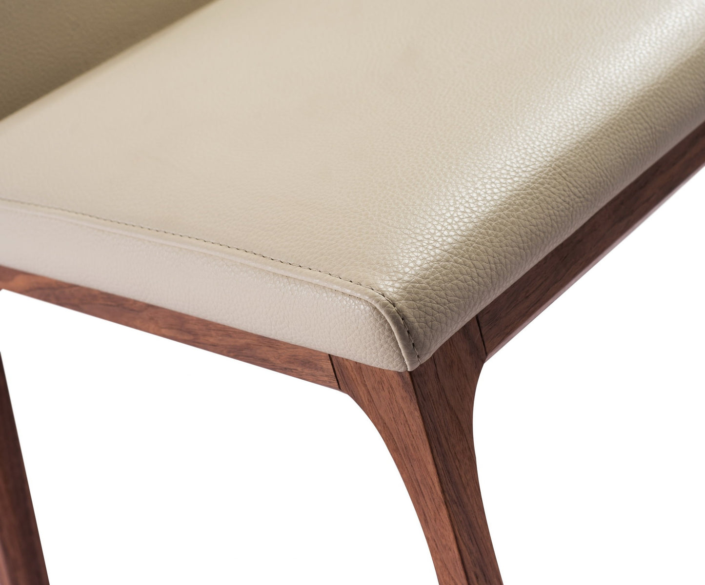 Set Of 2 Taupe Faux Leather Dining Chairs- 370661