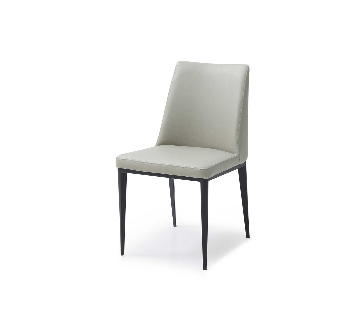 Set Of 2 Taupe Faux Leather Dining Chairs - 370658