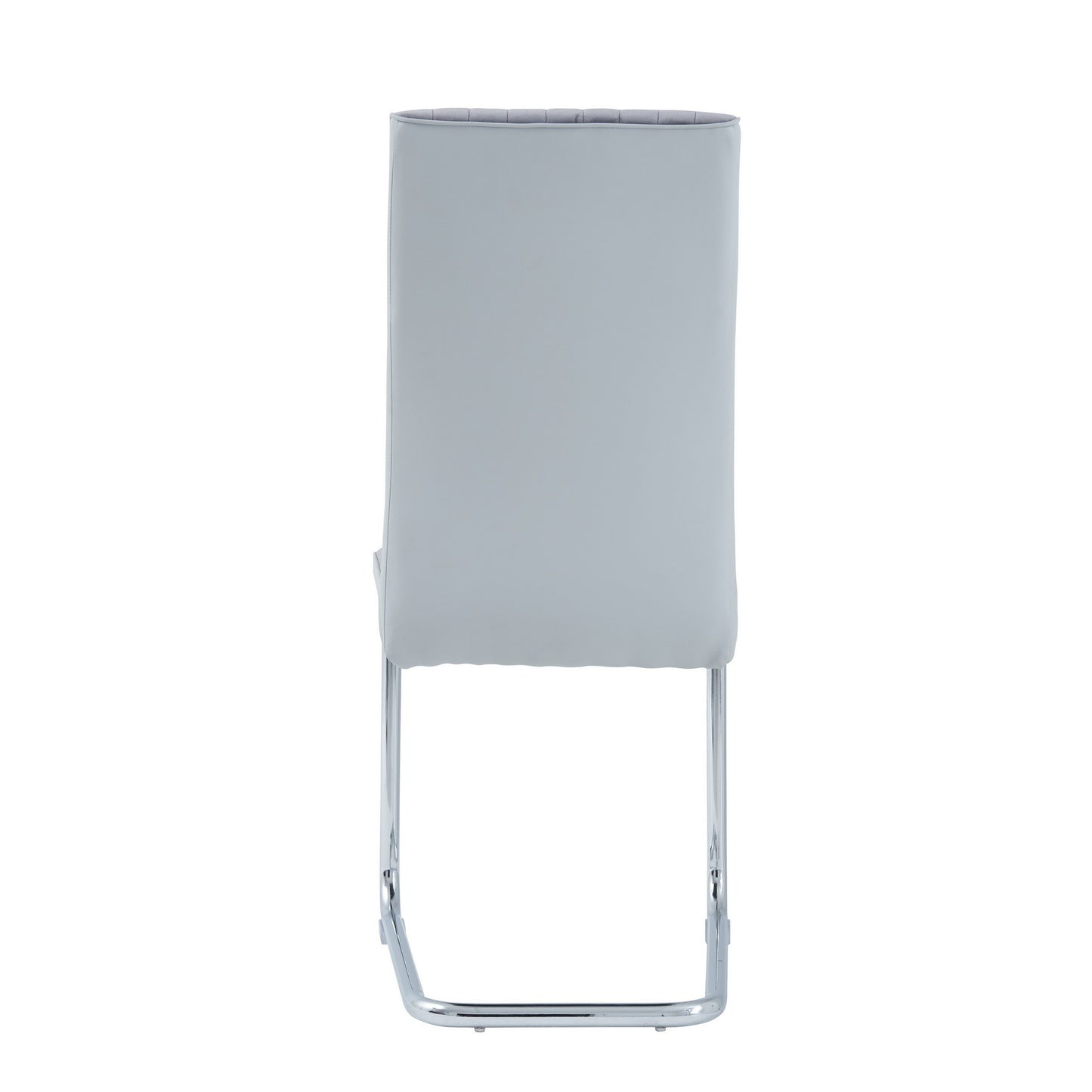 Set Of 4 Two Tone Grey And Chrome Dining Chairs- 383965