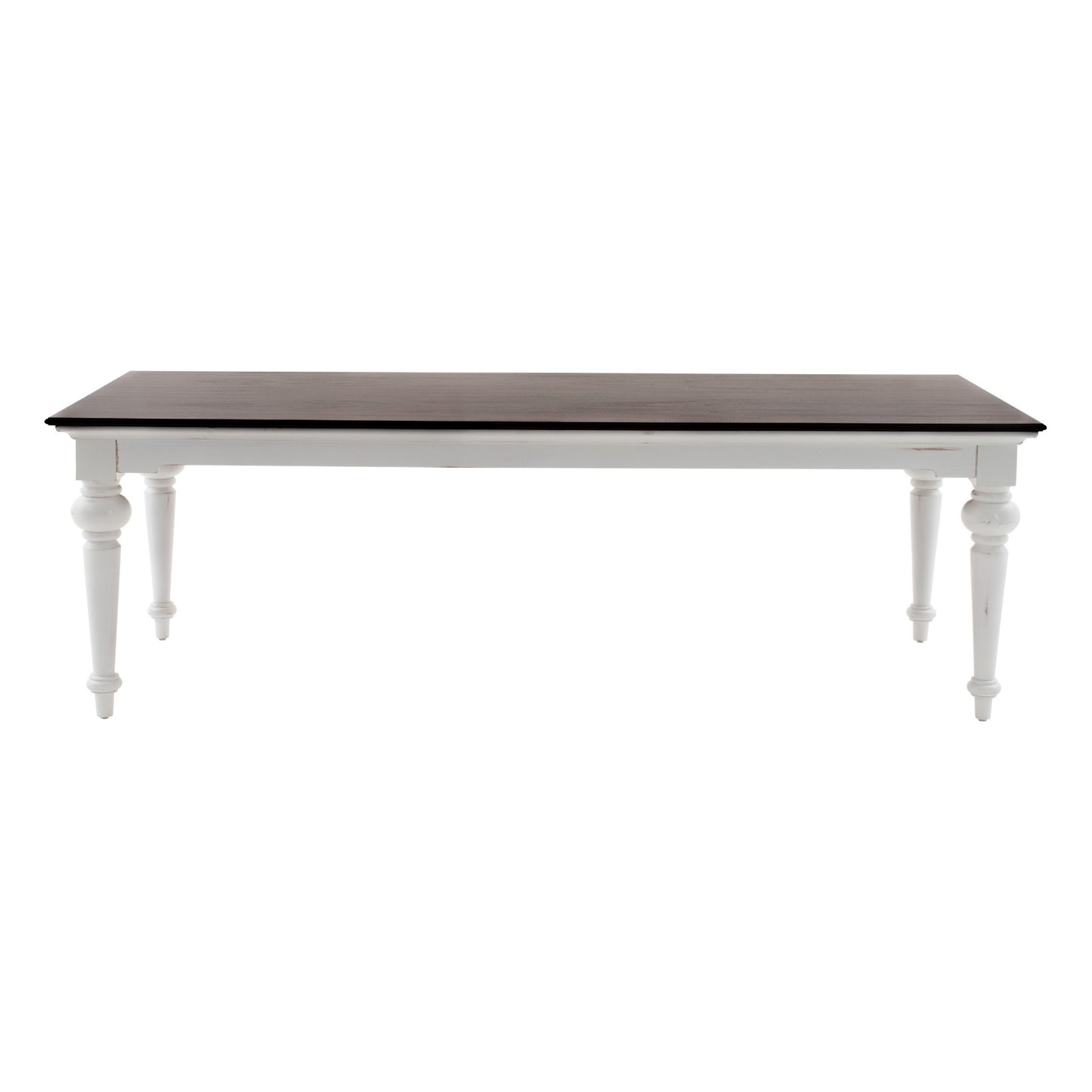 White And Dark Brown Rustic Modern Farmhouse 94" Dining Table- 397669