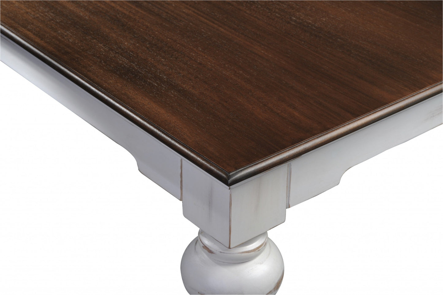White And Dark Brown Rustic Modern Farmhouse 94" Dining Table- 397669