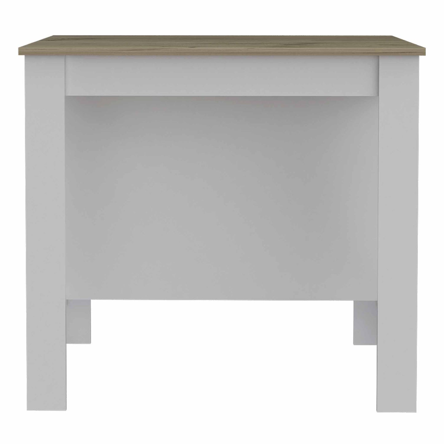 Light Oak And White Kitchen Island With Three Storage Shelves- 474098