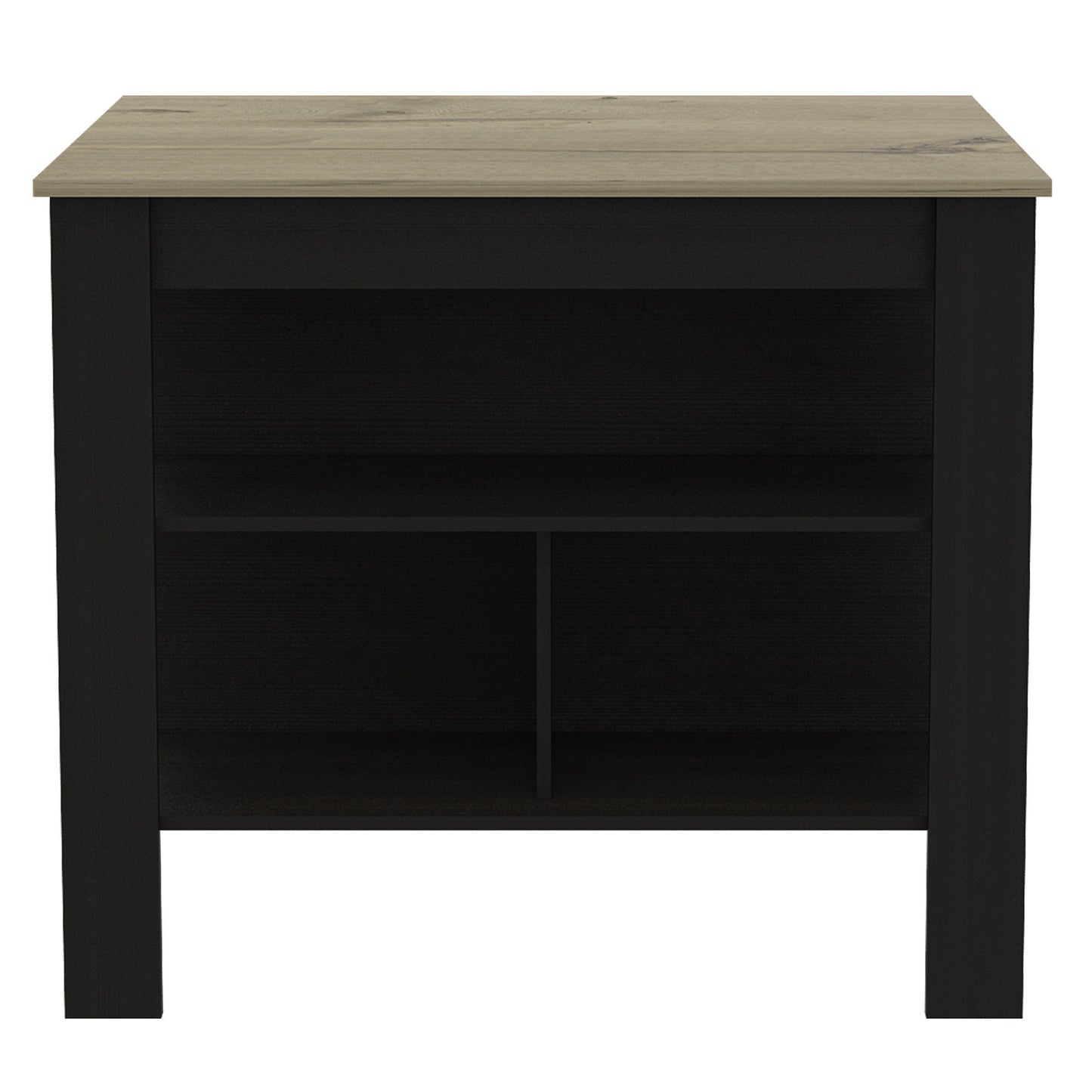 Modern Black Wengue And Light Oak Kitchen Island- 477871