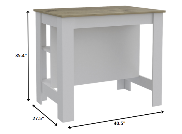 Modern White And Light Oak Kitchen Island- 477872