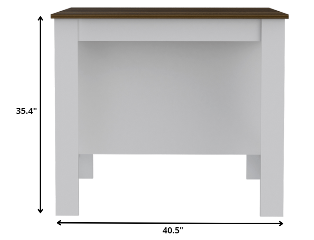 Modern White And Caramel Kitchen Island-477874