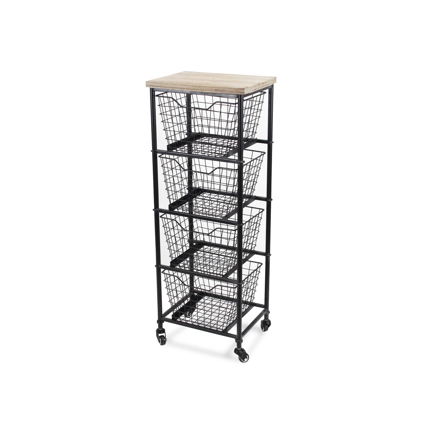 4 Wire Drawer Wood Top Storage Cabinet- 488862