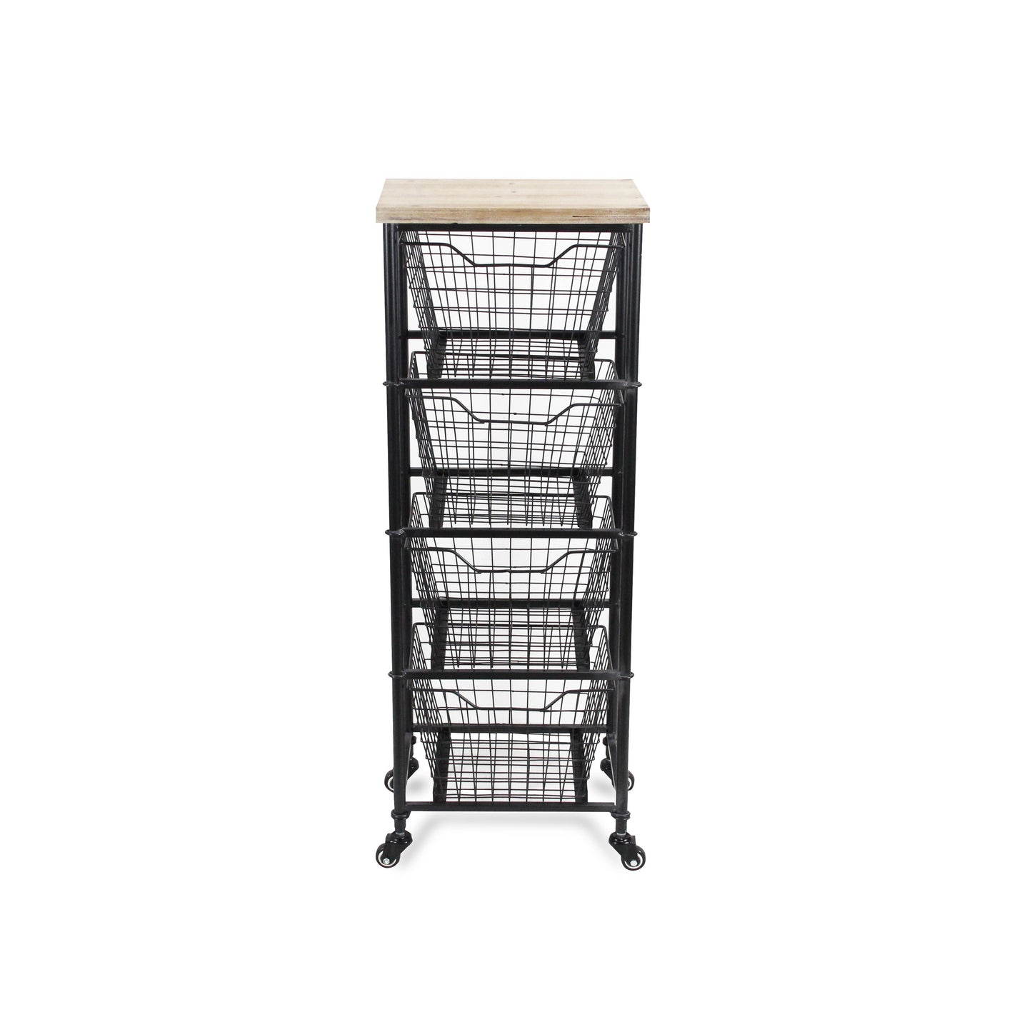 4 Wire Drawer Wood Top Storage Cabinet- 488862