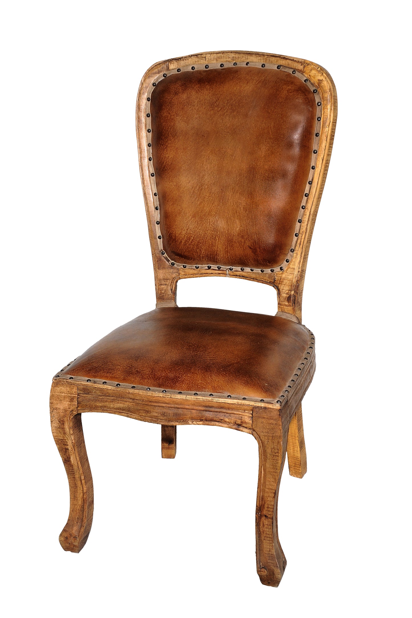 Benedict 7-Piece Dining Set With 70" Round Dining Table And 6 Genuine Leather Chairs -489562