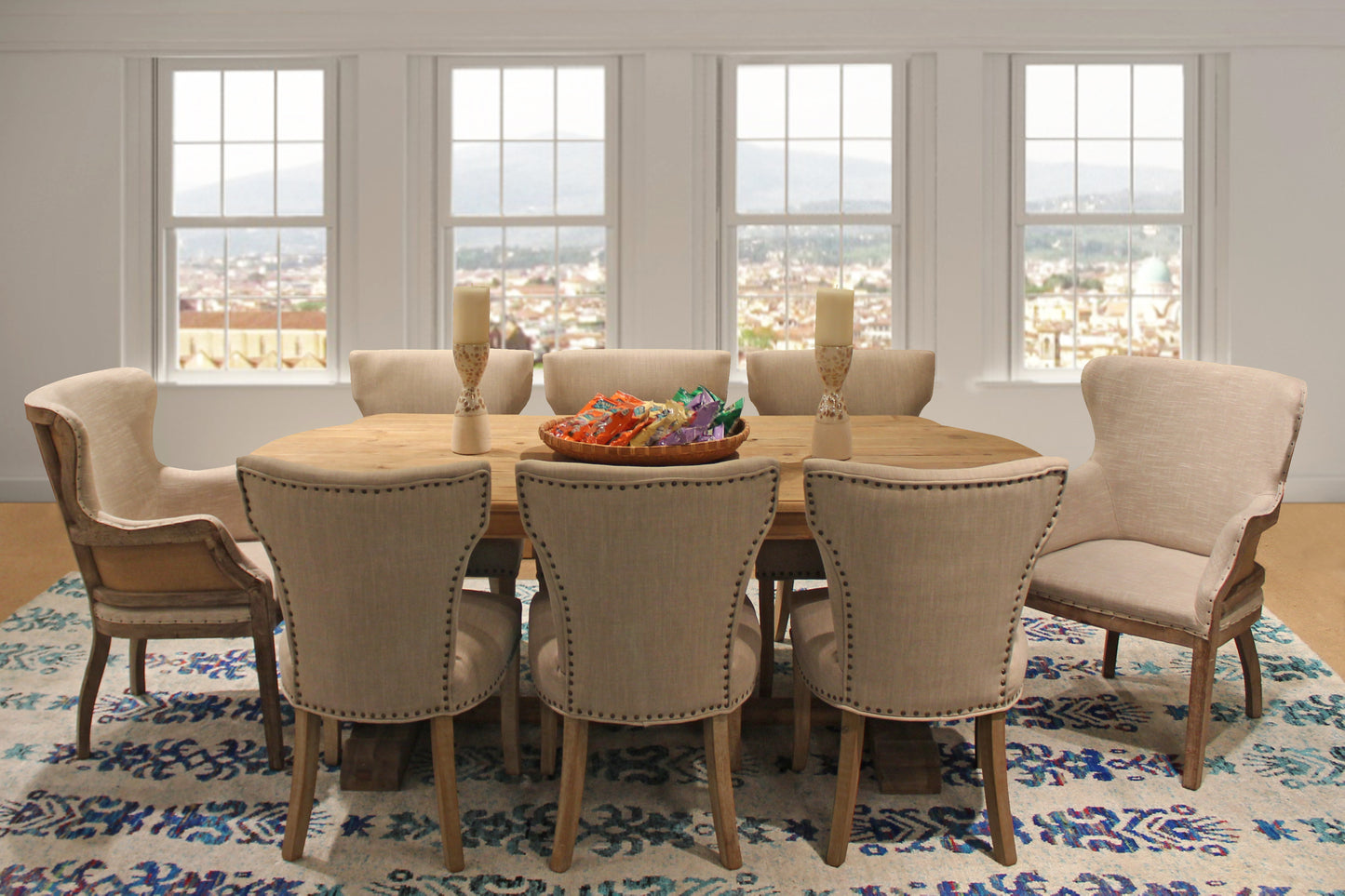 Manhattan Beach 9-Piece Dining Set: 84" Dining Table, 2 Armchairs, 6 Side Chairs - 489566