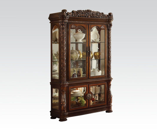 Vendome Curio Cabinet, Cherry (1Set/2Ctn) - 62023