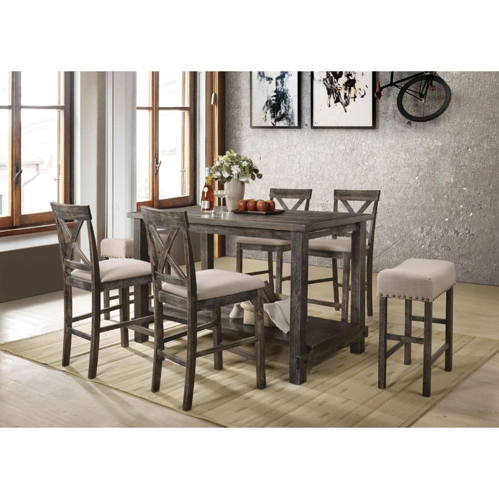Martha II Counter Height Table, Weathered Gray - 73830