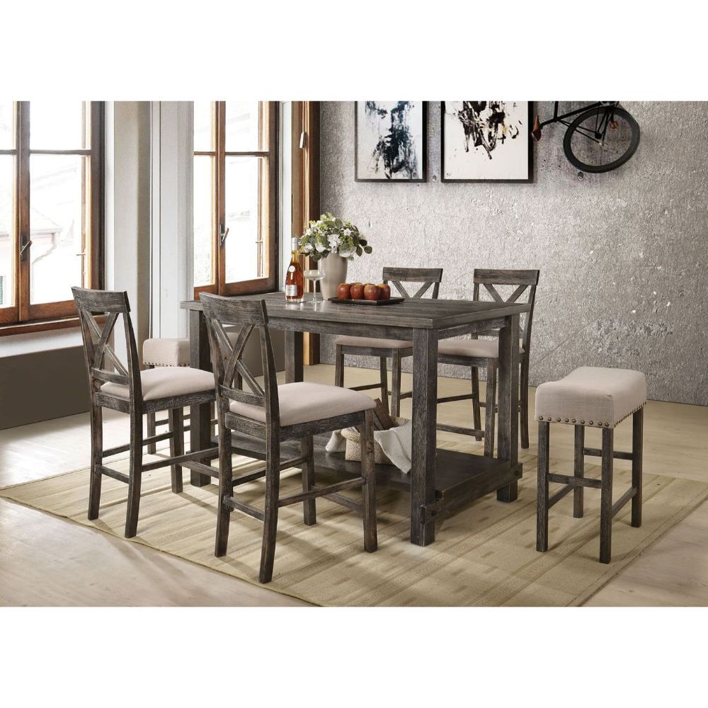 Martha II Counter Height Table, Weathered Gray - 73830