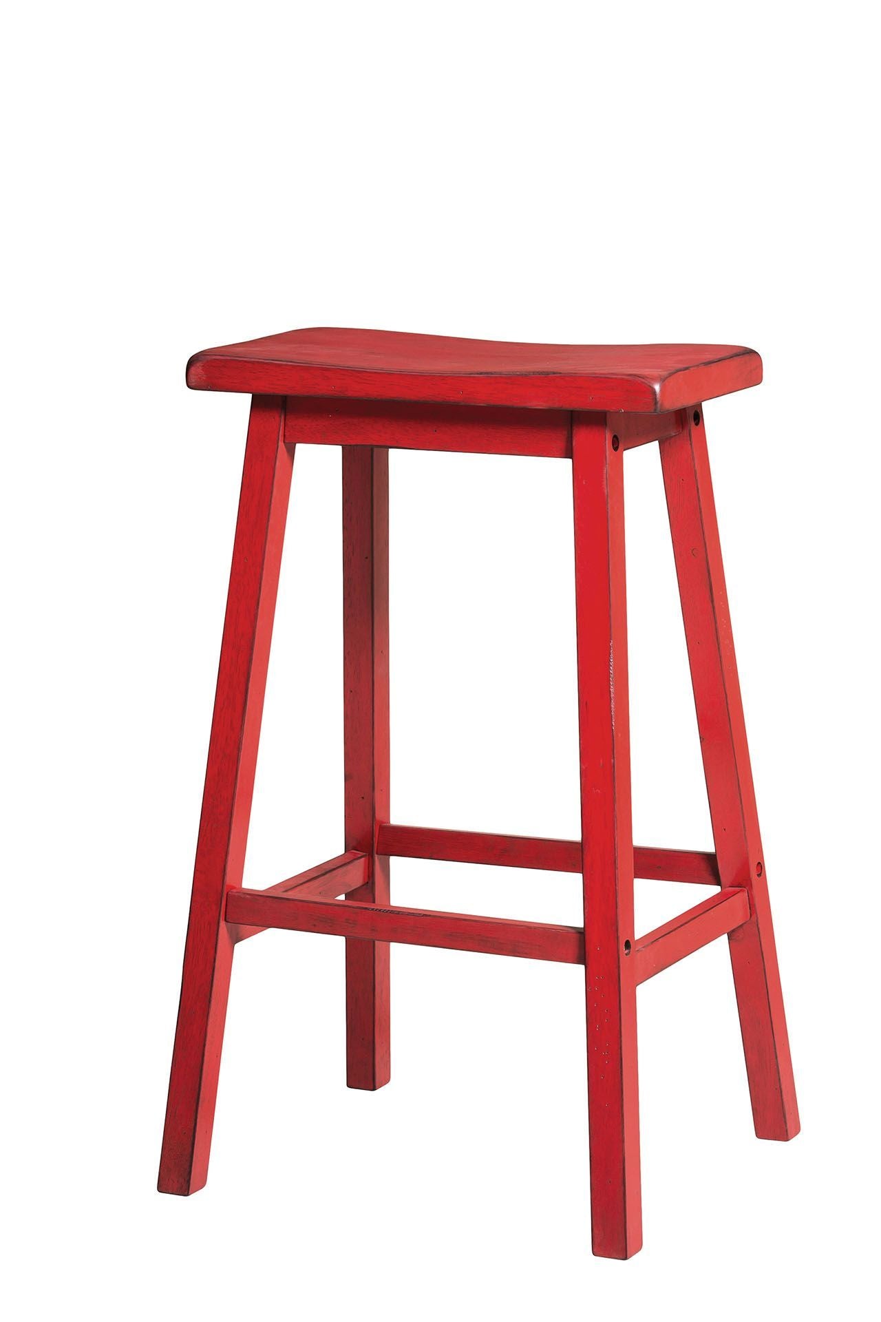 Gaucho Bar Stool (Set-2), Antique Red, 29" Seat Height - 96650
