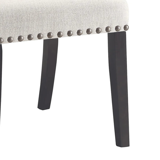 BM163805 Wooden Dining Side Chair, Cream & Black, Set Of 2