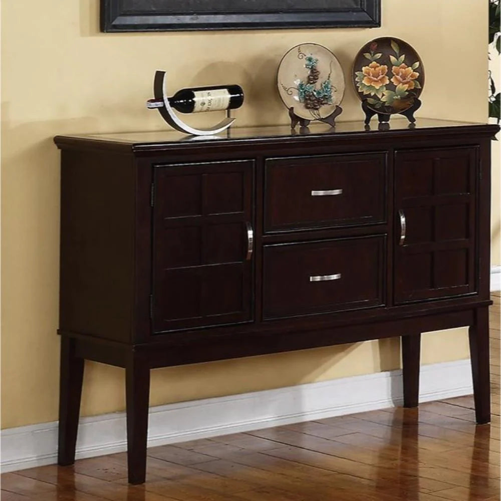 BM171390 Plywood Poplar Wood Buffet Server, Espresso