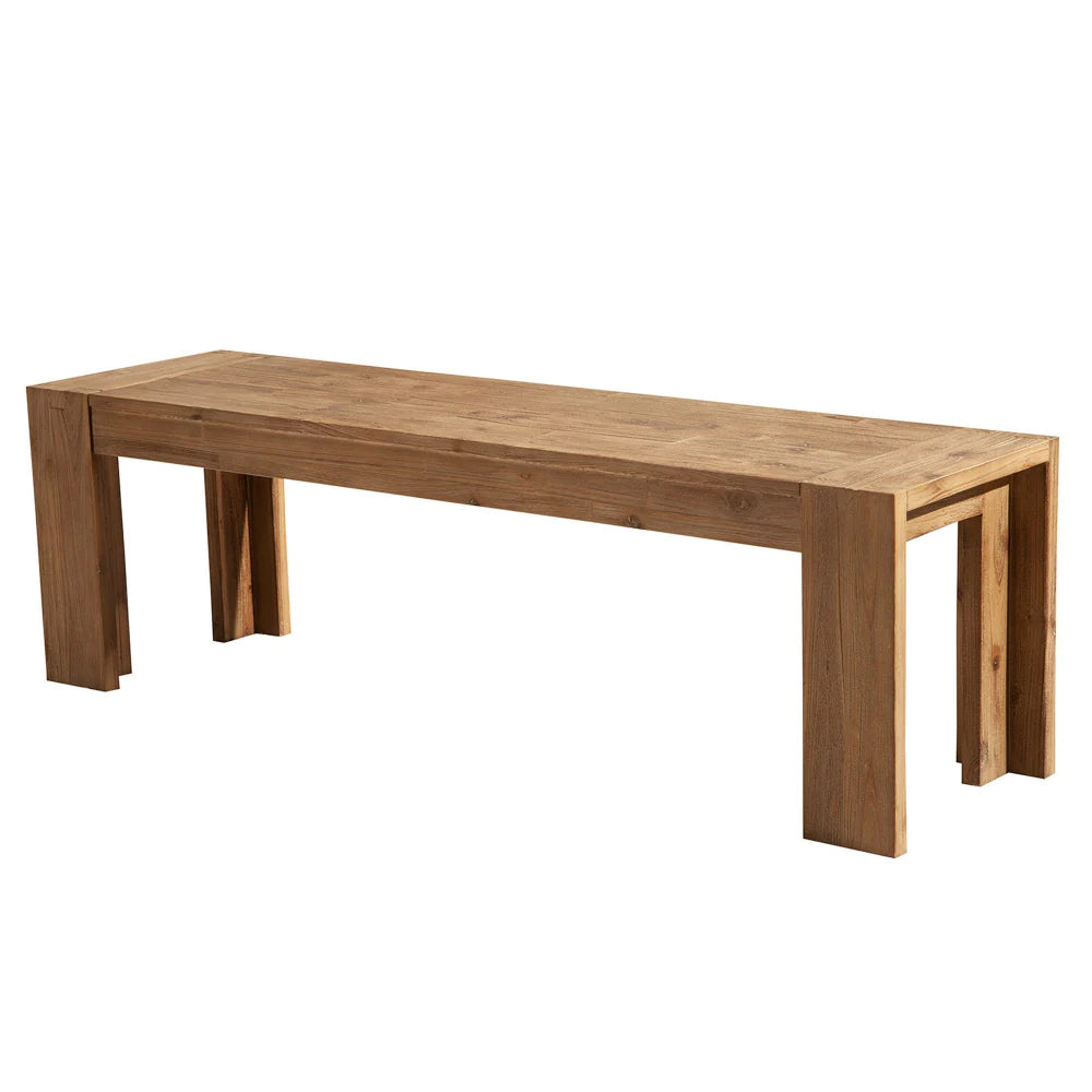 BM186134 Solid Acacia Wood Bench With Bracket Legs, Brown