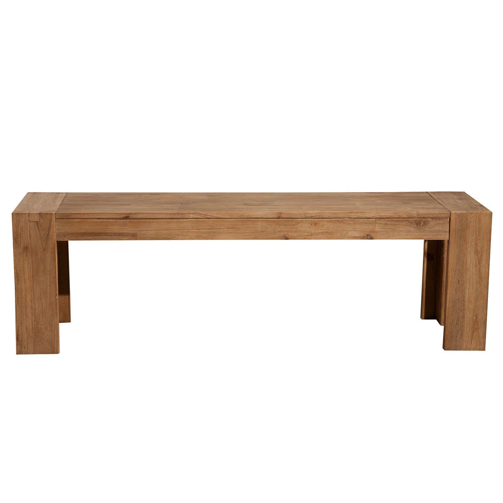 BM186134 Solid Acacia Wood Bench With Bracket Legs, Brown