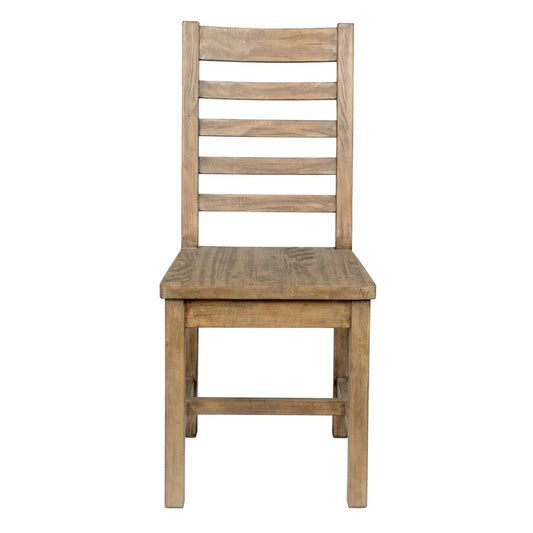 Farmhouse Wooden Dining Chair With Ladder Back, Brown - BM210350