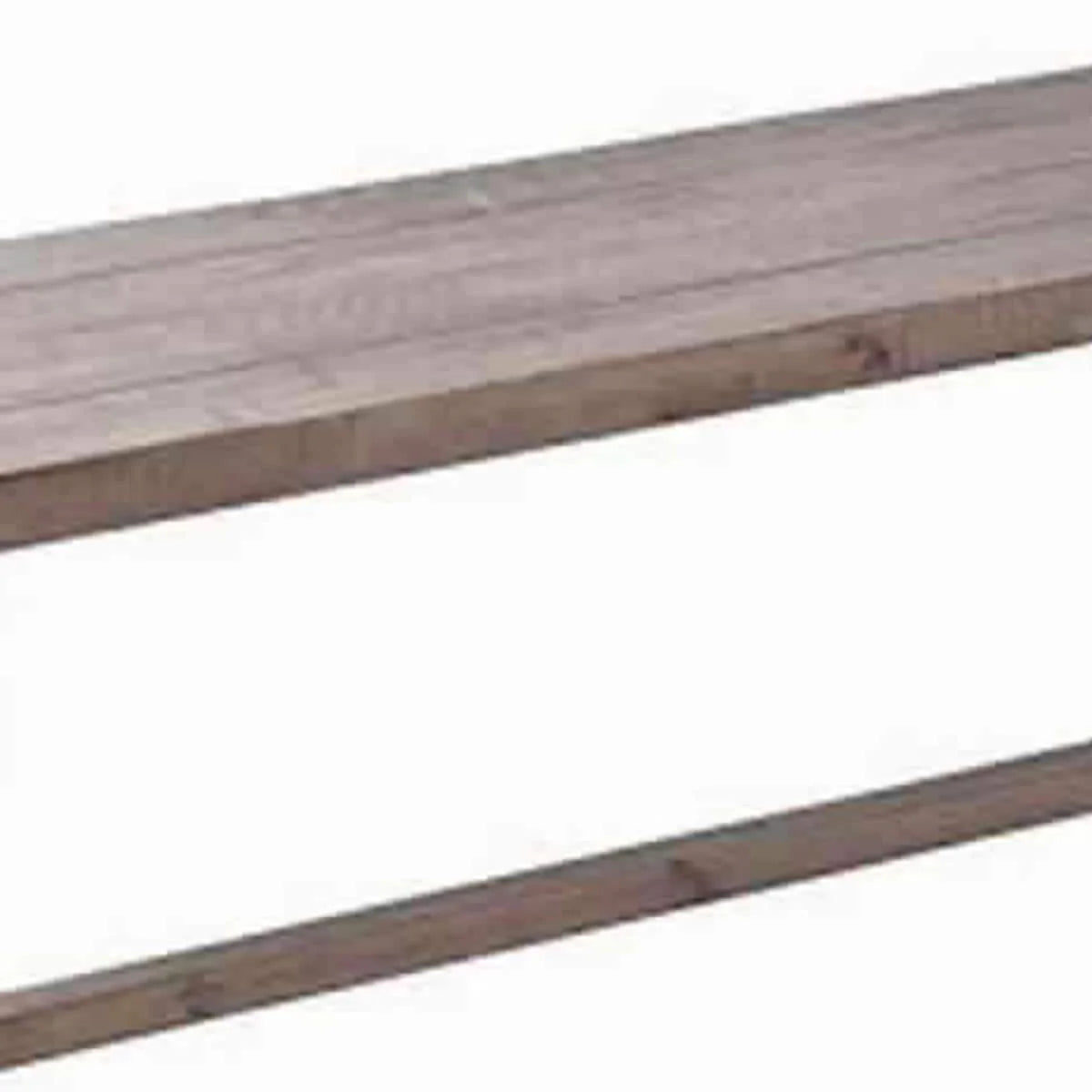 Farmhouse Wooden Dining Bench With Grain Details And Plank Top, Brown - BM220511