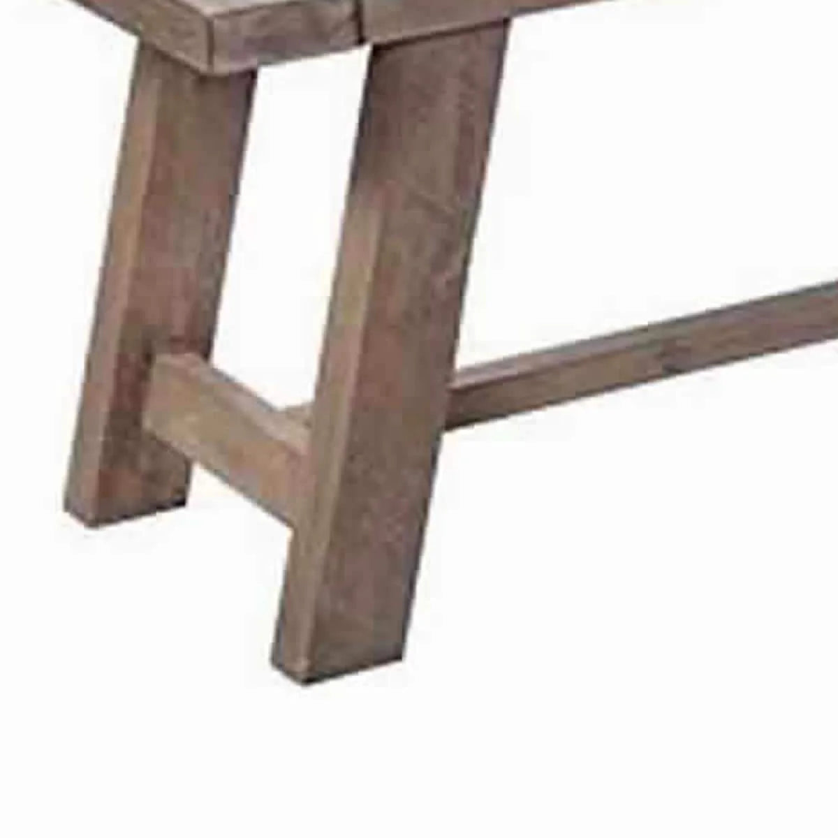 Farmhouse Wooden Dining Bench With Grain Details And Plank Top, Brown - BM220511