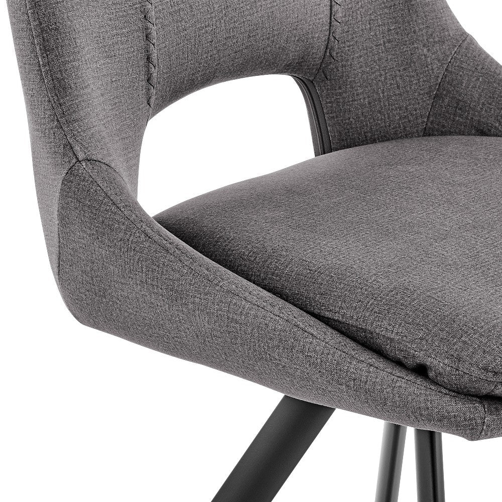 5 Piece Dining Table And Fabric Chairs, Black And Gray - BM248312