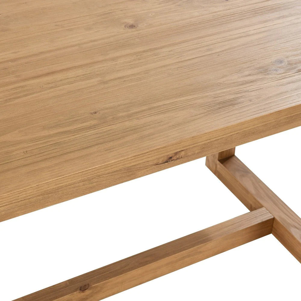 Jax 70 Inch Pine Wood Dining Table, 6 Seater, Handcrafted, Natural Brown - BM276975