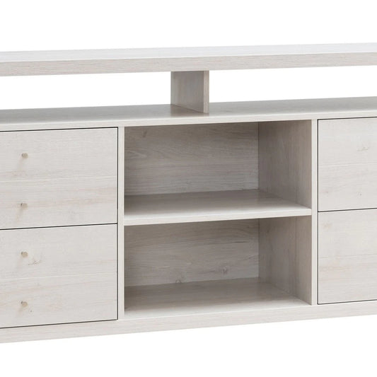 60 Inch Modern Sideboard Buffet Console Cabinet, 4 Drawers, Wood, White Oak - BM279752