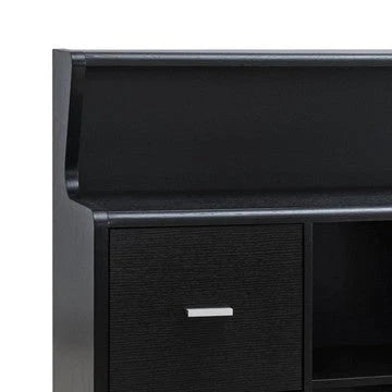 47 Inch Serving Cabinet Buffet Sideboard Console, 2 Drawers, Shelves, Black - BM284377