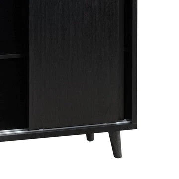 47 Inch Serving Cabinet Buffet Sideboard Console, 2 Drawers, Shelves, Black - BM284377
