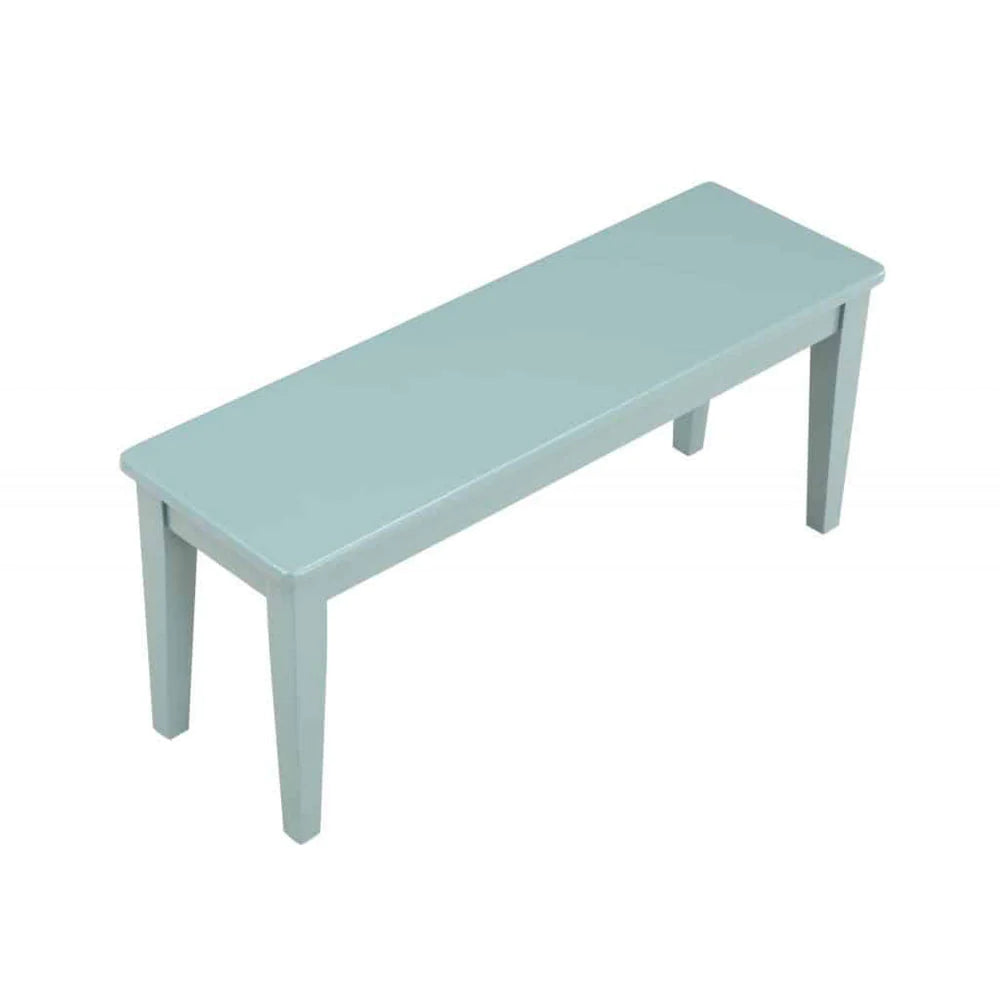 Bray 44 Inch Modern Rectangular Dining Bench, Tapered Legs, Teal Blue - BM293816