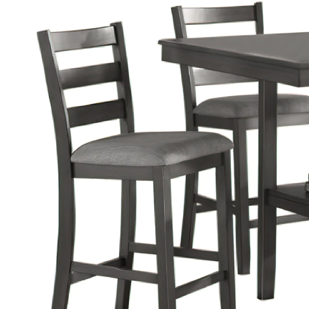5 Piece Counter Height Dining Set, Table And 4 Chairs, Padded Seats, Gray - BM294271