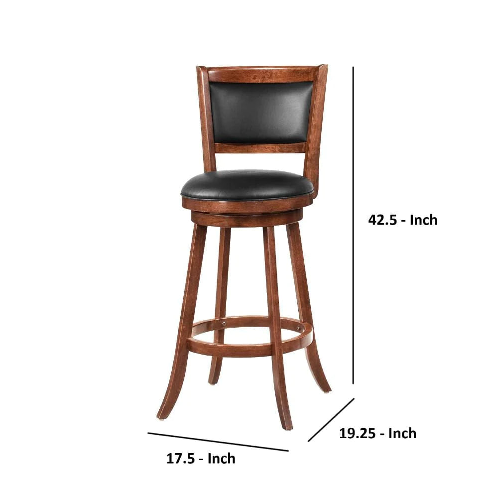 BM69022 Contemporary 29" Bar Stool With Upholstered Seat, Brown ,Set Of 2