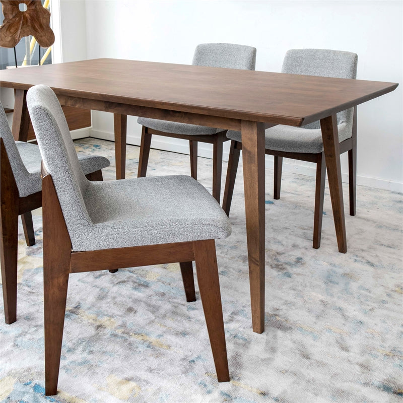 Carlos Dining set with 4 Crystal Light Gray Chairs (Large)