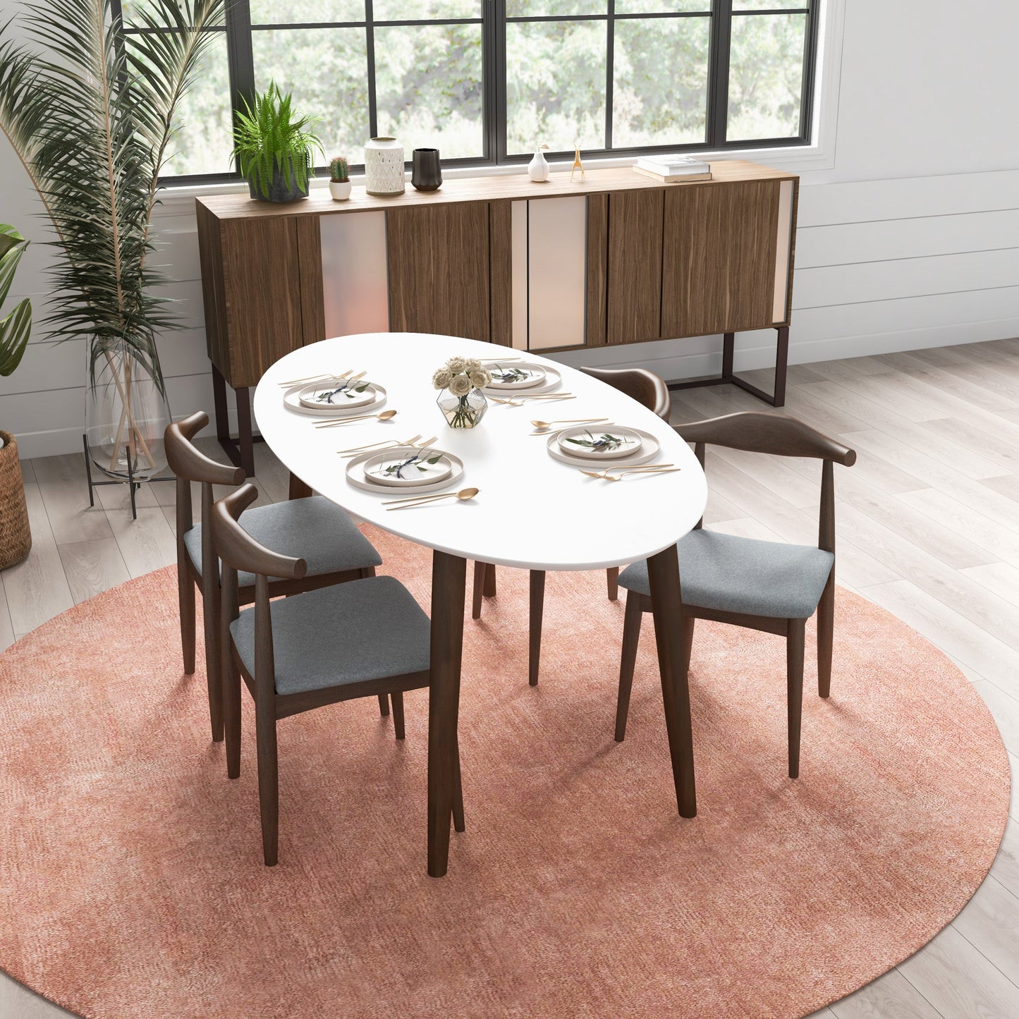 Devin Dining set with 4 Destiny Dining Chairs (Fabric) | Ashcroft Furniture | Houston TX | The Best Drop shipping Supplier in the USA