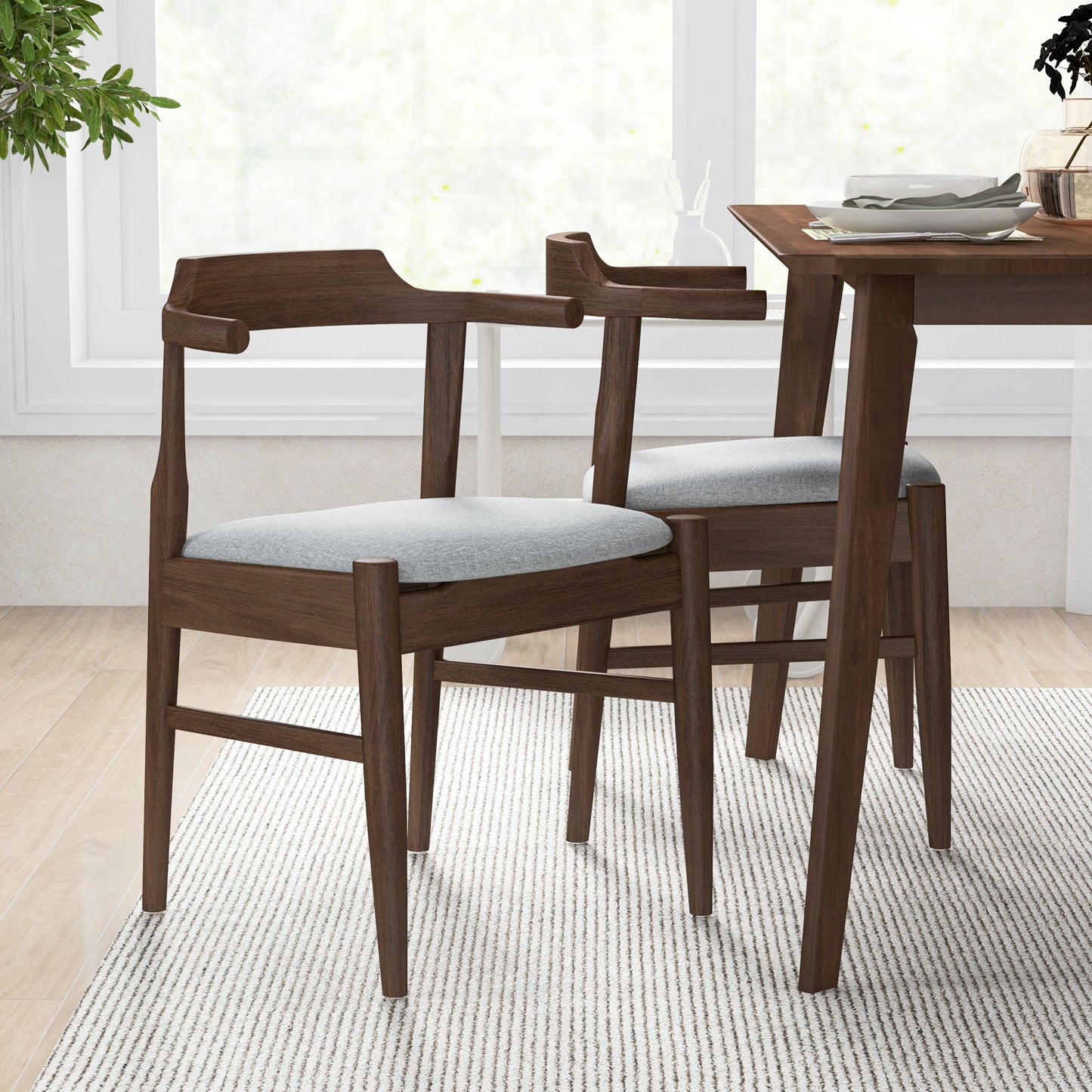 Dining Set, Carlos Small Walnut Table with 4 Daisy Gray Chairs | Ashcroft Furniture | Houston TX | The Best Drop shipping Supplier in the USA