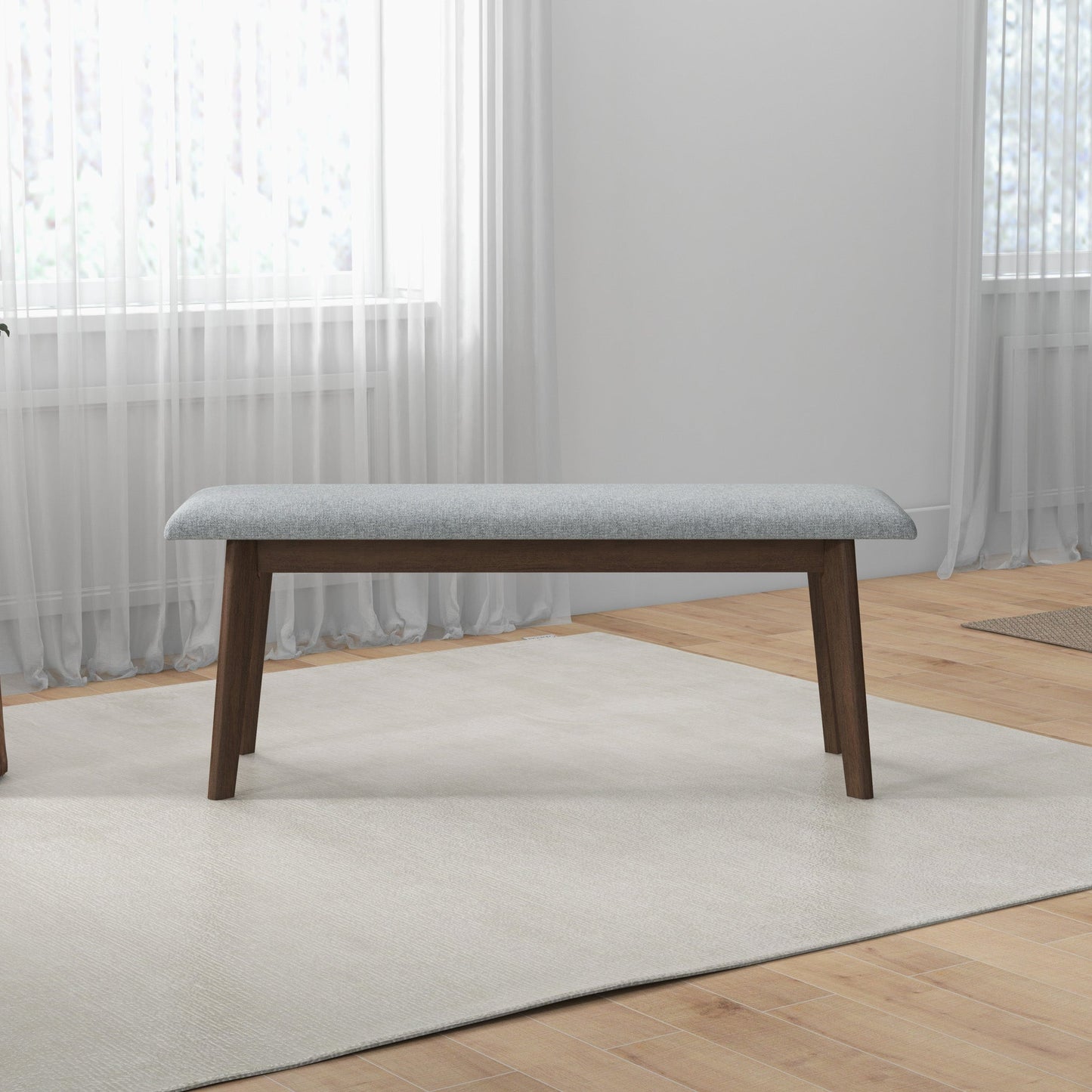 Carlos Small Bench Gray Fabric | Ashcroft Furniture | Houston TX | The Best Drop shipping Supplier in the USA