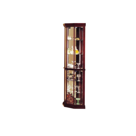 Huxley Corner Curio Cabinet, Cherry - 02347